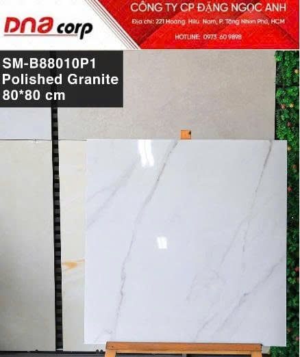  80*80 SMB88010P1 Gạch lát nền đá bóng kính Việt Ý (3V/TTH1.92m) 