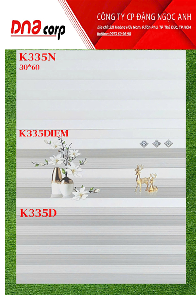  30*60 K335N Gạch ốp tường men nhạt (1.44m/8v/th) 