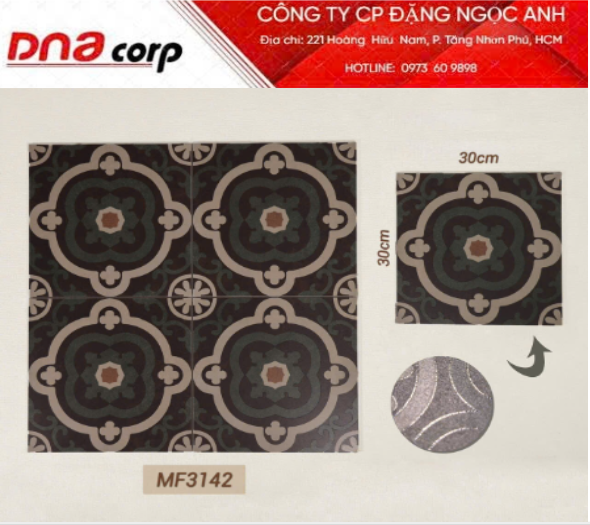  30*30 MF3142 Gạch bông lát nền đá TQ (11v/th/0.99 mét) 