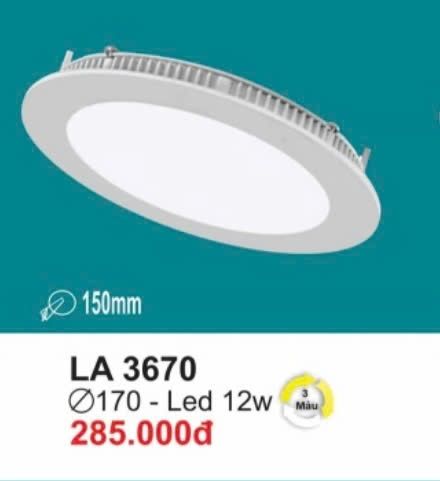  âm trần led la3673B 12w as trắng( đã giảm giá) 
