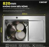  Chậu rửa chén inox 1 hộc 1 cánh KSH21H082SX KT 820 × 480 × 220 mm ( giá đã giảm) 