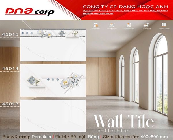  40*80 45014 Gạch ốp tường đá bán sứ viên Điểm Kamado (4 viên/thùng/1,28m2) 