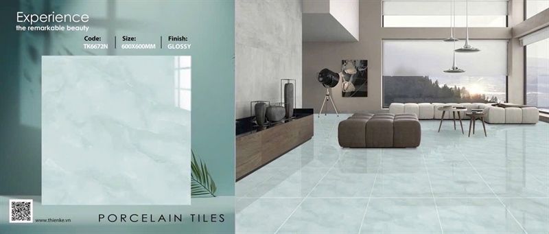  60x60 TK6672n Gạch Porcelain Mài Bóng xanh 