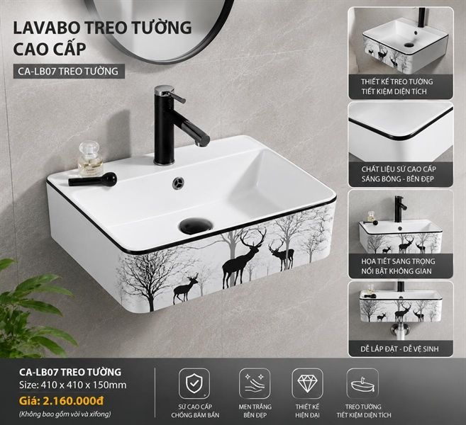  lavabo đặt bàn,treo tường 410*410*150 CA-lb07 đã giảm (2160k)yoshi hươu 