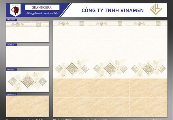  Gạch 30*60 thân vàng nhạt M36623 ( T=8v=1,44m ) 