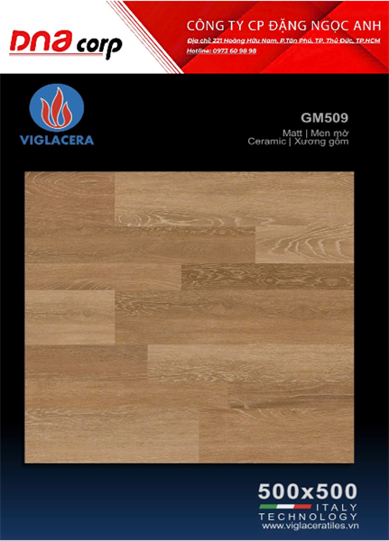  50*50 GM509 Gạch men Mờ giả gỗ Viglacera Anh Tuấn Phát 