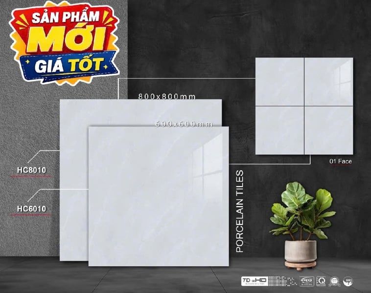  80*80 HC8010 Gạch lát nền đá bóng kính (3v/th/1.92m) 