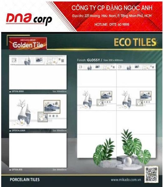  30*60 GP936.800A Gạch ốp tường đá bóng Mikado Điểm (8v/th/1.44m) 