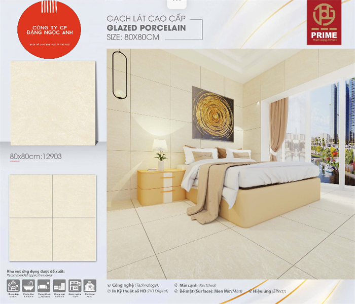  80*80 12903 Gạch lát nền đá mờ prime (3 viên/th/1.92met) 