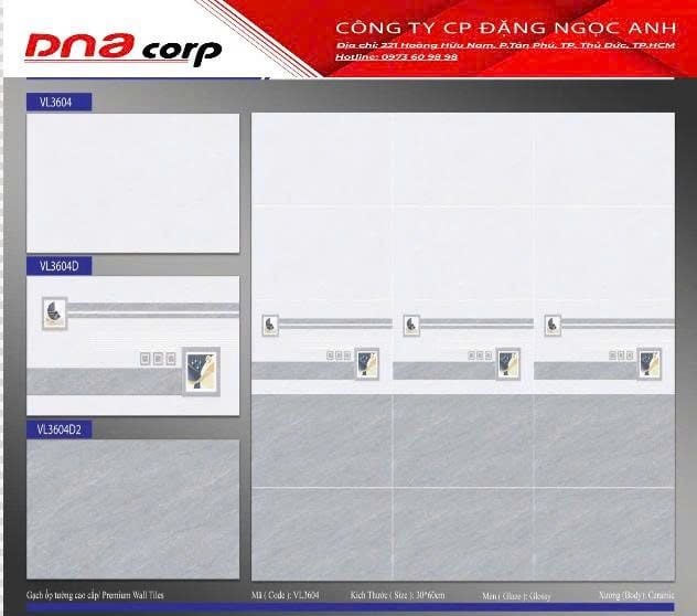  30*60 AKC3604D gạch ốp tường men Điểm ( 9v/th/1,62m) 