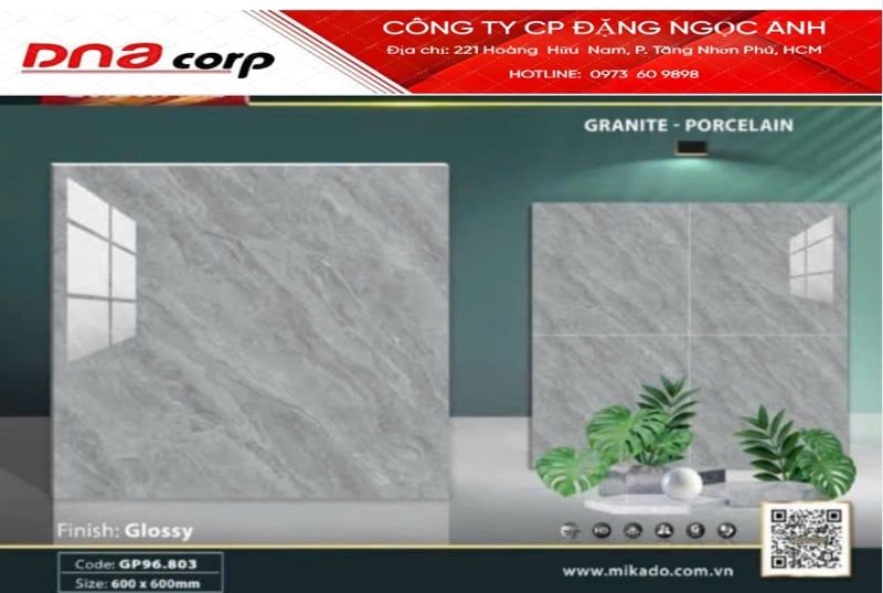  60*60 GP96803 Gạch bán sứ BK (T=4V=1.44M) 