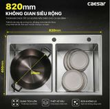  Chậu rửa chén inox 2 hộc mài vát cạnh KSH02H082SE KT: 820 × 450 × 220 mm ( giá đã giảm) 