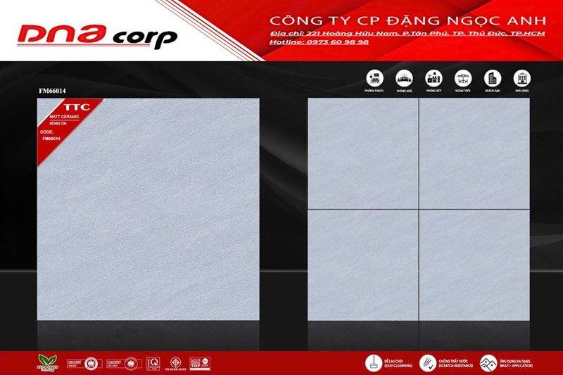  60x60 FM66014 Gạch Đá Men 