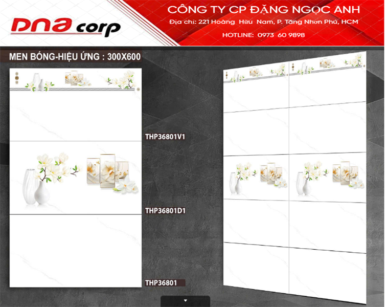  30*60 THP36801V pak Gạch men bóng Viên viền Loại 1 th9v/1.62met 