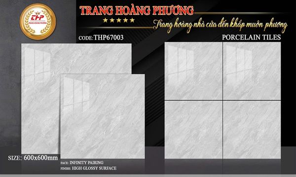 60X60 THP67003 Gạch Đá Bóng Kiếng th/5v/1.8m 