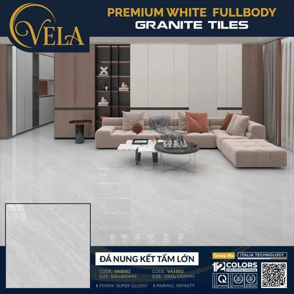  80*80 VA8002 Gạch lát nền đá bóng kính (1.92m/3v/th) 