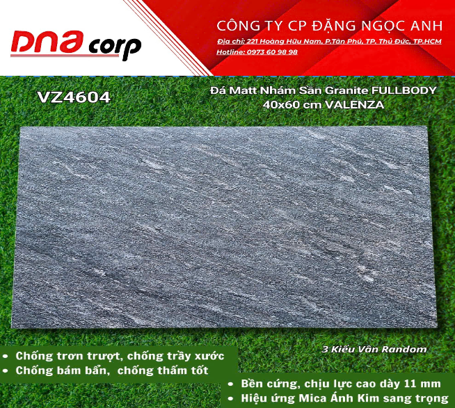  40*60 VZ4604 gạch lát sân đa nhám VALENZA ( 6viên/th/1.44m2) 