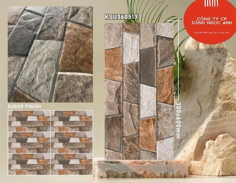  30*60 KSU 360513 Gạch đá trang trí ( 8 viên/thùng= 1.44m) 