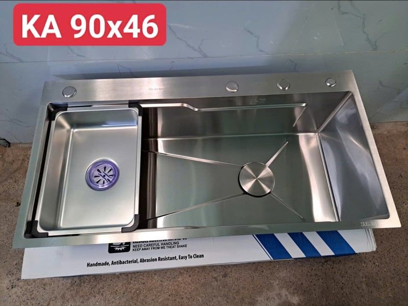  Chậu chén KA9046 1 hộc đại inox 304 (kt 90*46) KASUKA( giá đã giảm) 