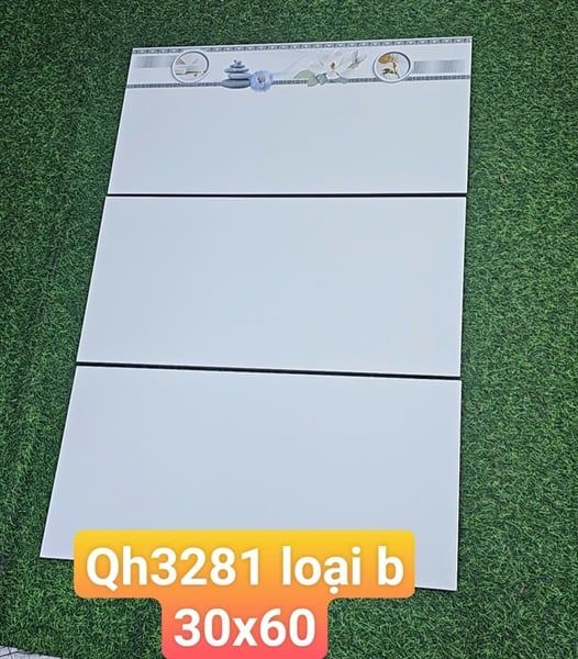  30*60 PAK QH3281 Thân trắng trơn bóng B (T=9V=1.62M) 