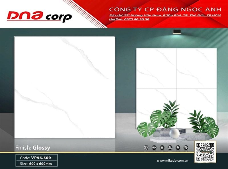  60x60 VP96.509 Gạch Đá Granite - Porcelain Thùng 4v/1.44m 