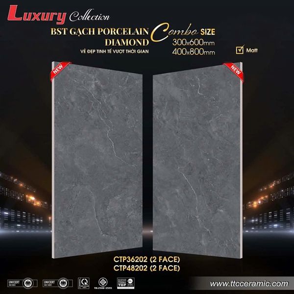  30x60 CTP36202 Gạch Đá Mờ ttc th8v/1.44m 