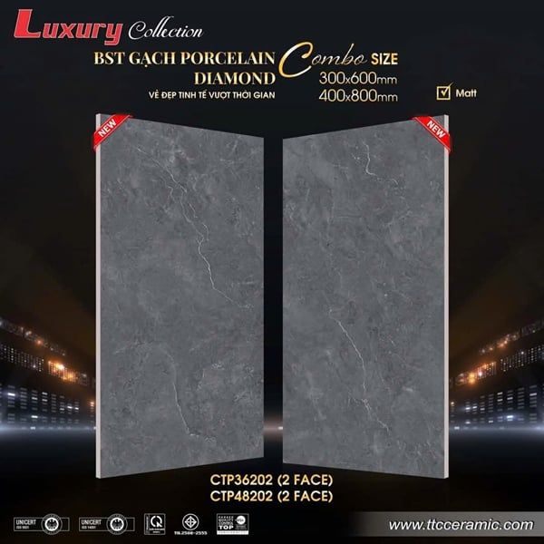  30x60 CTP36202 Gạch Đá Mờ ttc th8v/1.44m 