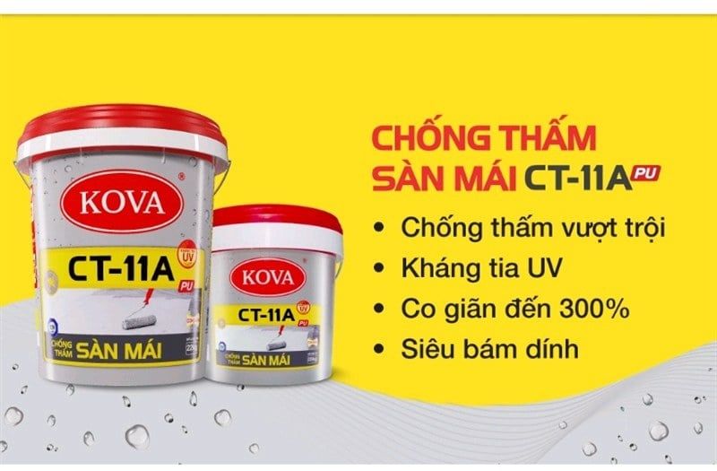  Chất chống thấm kova CT-11A Pu sàn mái xám 5kg 
