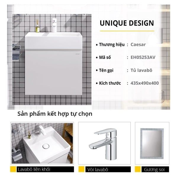  lavabo TỦ LF5253 + TỦ LAVABO EH05253AV (đã giảm) 