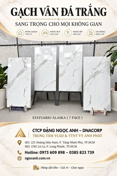  60*120 STATUARIO ALASKA GẠCH ỐP LÁT CAO CẤP VIDONA (1.44M/2V/TH) 