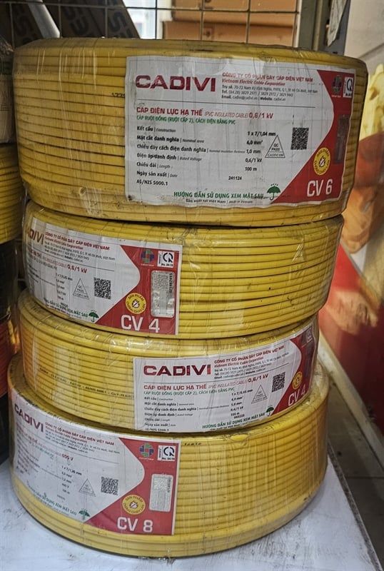  DÂY DIEN CV 1C x 6.0mm cadivi 