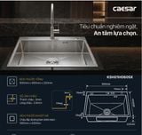  Chậu rửa chén inox 1 hộc KSH01H060SX KT: 600 × 450 × 220 mm (giá đã giảm) 