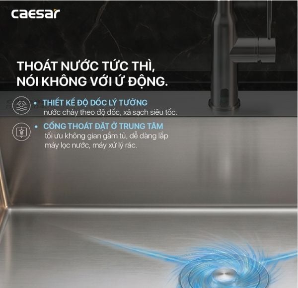  Chậu rửa chén inox 1 hộc KSH01H060SX KT: 600 × 450 × 220 mm (giá đã giảm) 