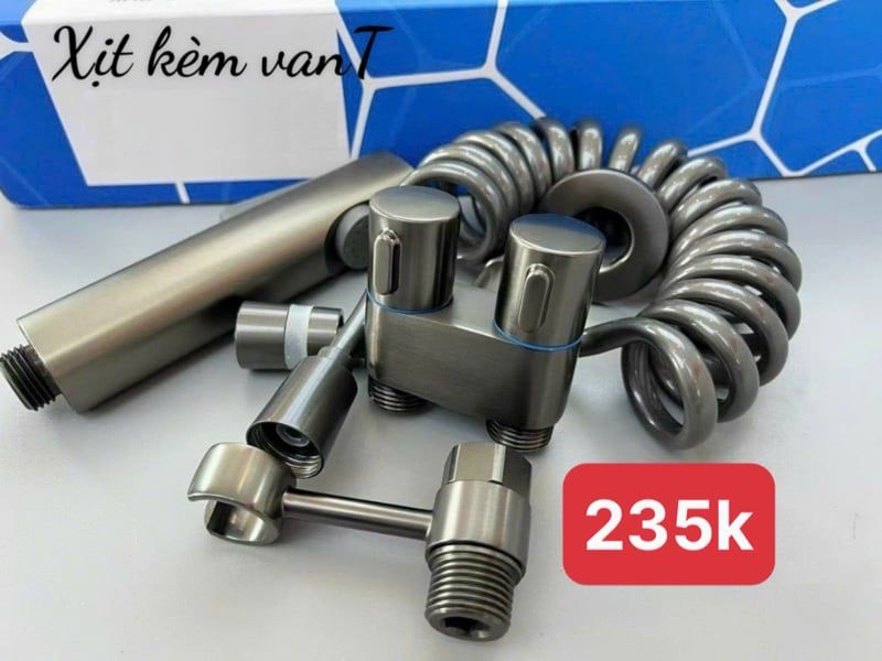  vòi xịt đa năng có khóa T màu xám 