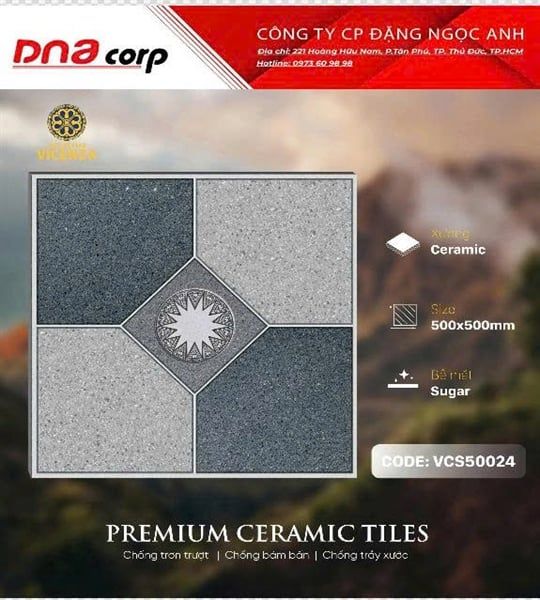  50*50 VCS50024 gạch lát nền Men Mờ Vicenza(1.5m/6v/th) 