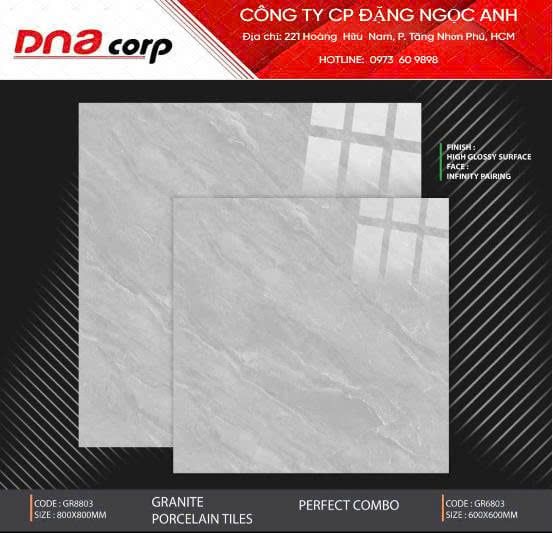  60*60 GR6803 gạch lát nền đá bóng kính (4v/th/1.44met) 