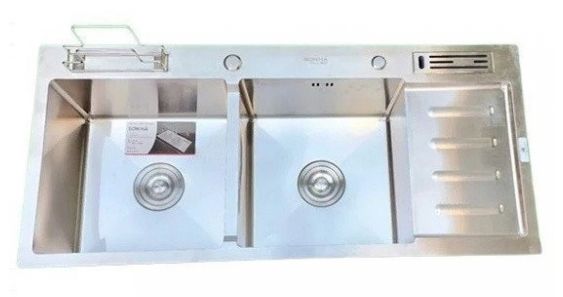  Chậu Rửa Chén Sơn Hà HM.X.2C.100.2.3 Inox 304 2 Hộc 1 Cánh 1000 x 450mm 