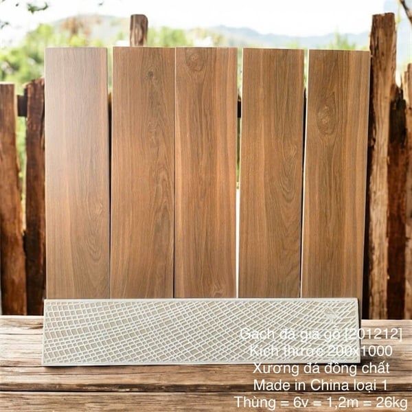  20*120 201212 Gạch giả gỗ xương đá đồng chất ( 5 viên/th/1,2met) 