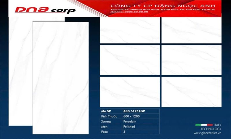  60*120 ASD 61251GP gạch ốp lát đá bóng kính khổ lớn viglacera (1.44m/2v/th) 