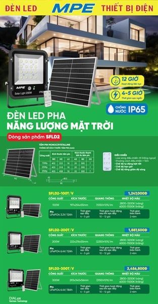  Đèn pha led năng lượng mặt trời 200W mpe ( đẫ giảm) 