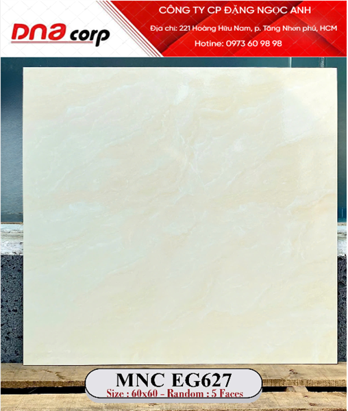  60*60 EG627 Gạch lát nền Men bóng ý mỹ (4v/th/1.44m) 