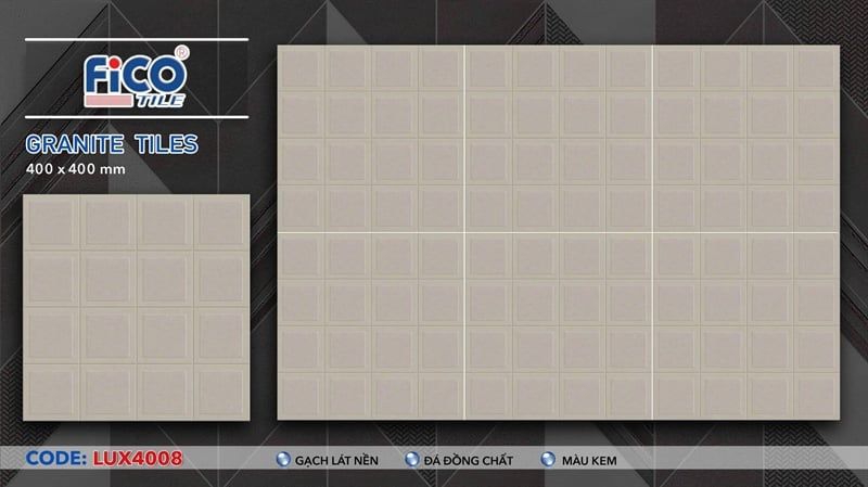 đá thạch anh 40x40 fico lux4008 th6v 16 ô muối tiêu loại A 