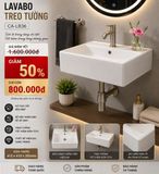  lavabo đặt bàn,treo tường 410*410*200 CA-lb36 trắng đã giảm (1600k)yoshi 