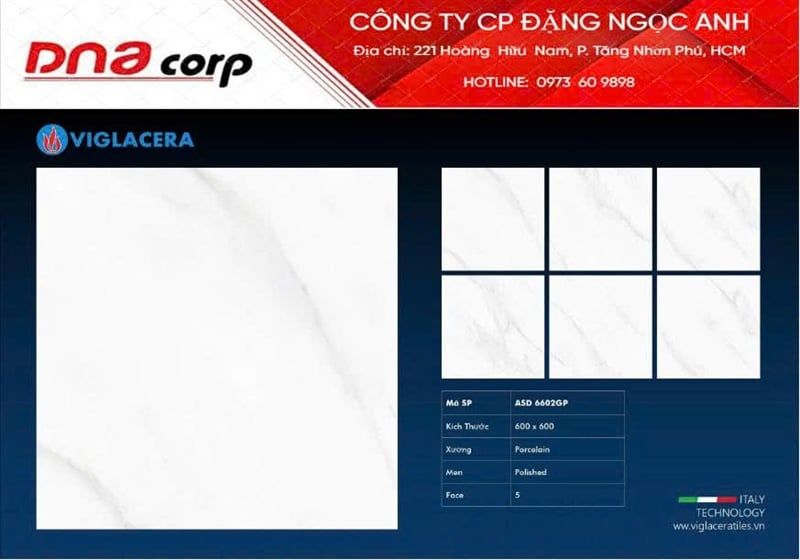  60*60 ASD 6602GP gạch lát nền đá bóng kính (4v/th/1,44m) 