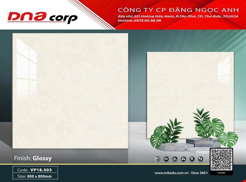  80*80 VP18.503 Gạch ốp lát đá bóng kính Mikado (3v/thùng=1.92 m) 