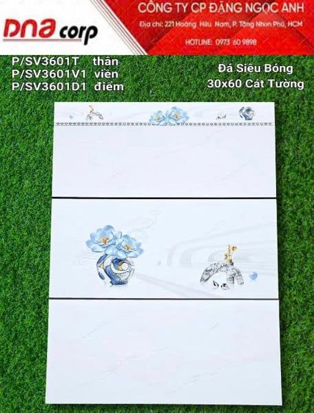  30*60 SV3601V Gạch ốp đá bóng kính viên viền (1.44m/8v/th) 