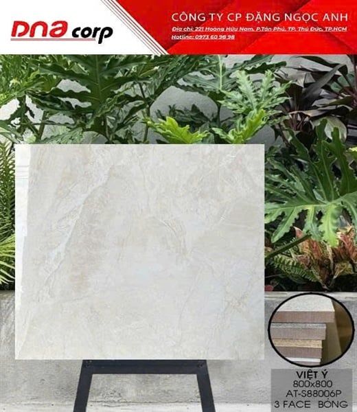  80*80 AT-S88006P Gạch lát nền đá bóng kính Viêt Ý (3V/TH/1.92M) 
