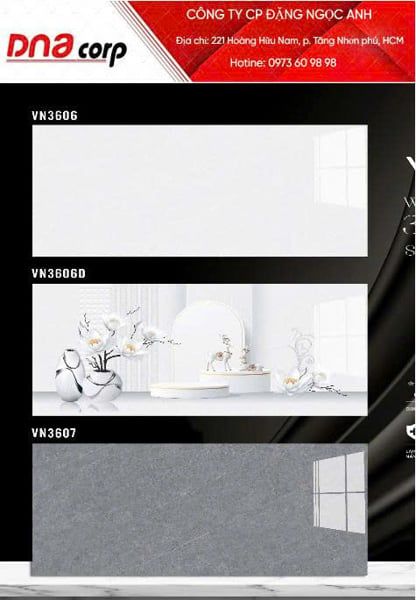  30*60 VN3607 Gạch ốp lát men bóng Viên Đậm (1.44m/8v/th) 