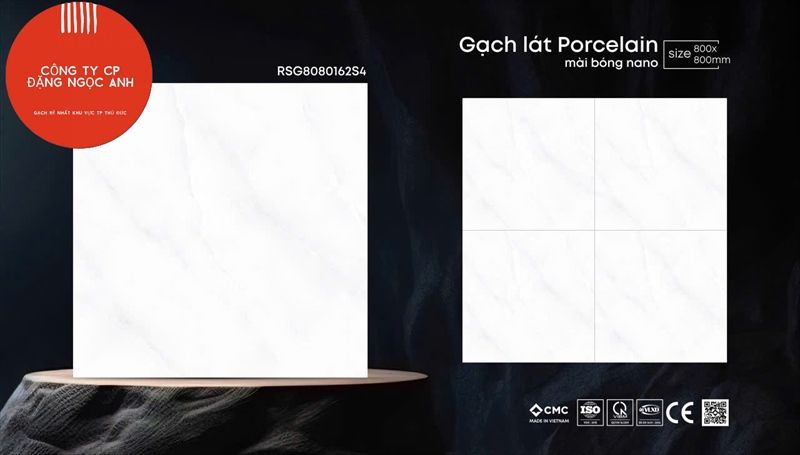  80*80 8162 gach lát nền đá bóng kính CMC (3 viên/thùng/1,92m) 