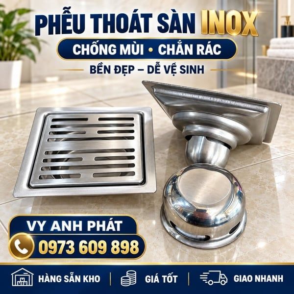  thoát sàn chống hôi mờ đa năng viva 12*12 phi 60 